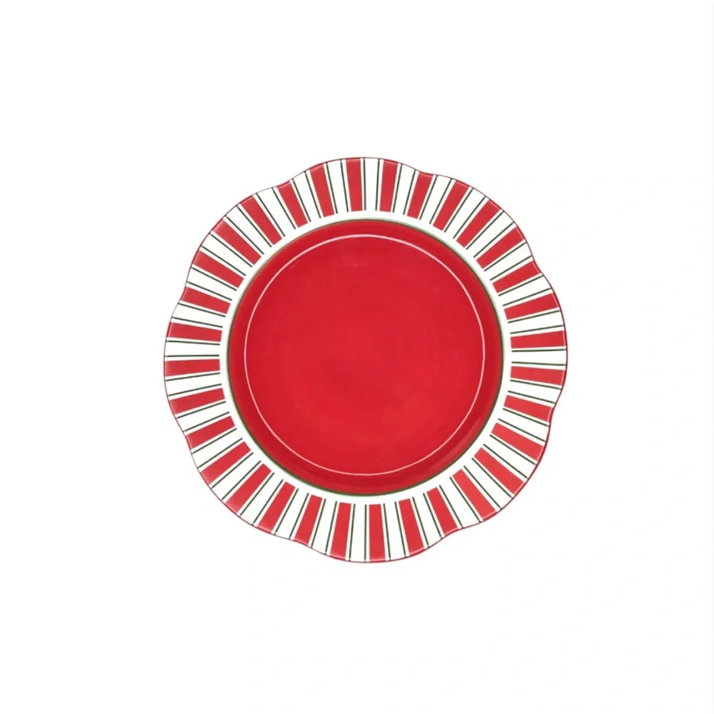 Pier 1 Candy Cane Salad Dessert Plates (2)